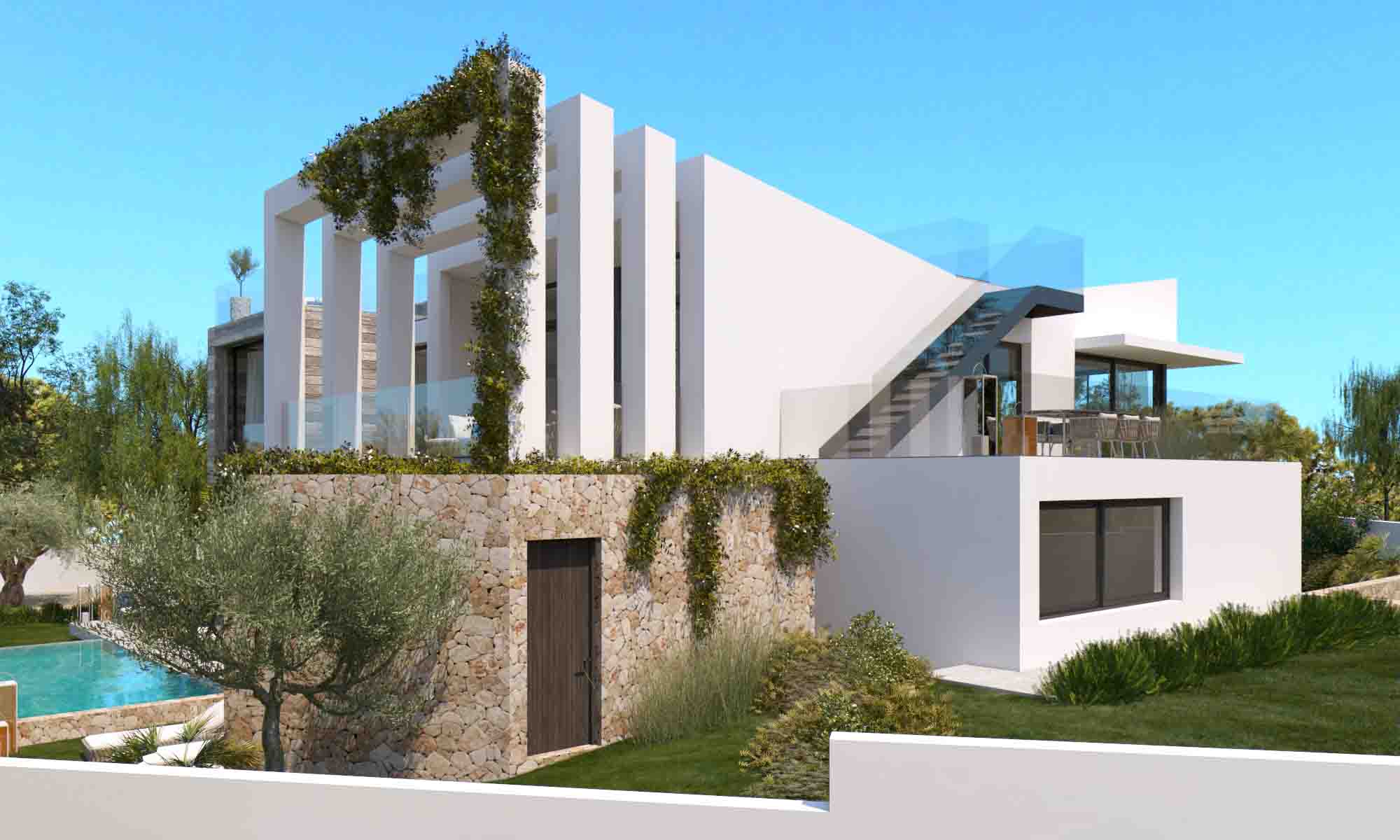  Modern project of contemporary style villa Cala Vinyas 